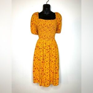 Disney Women's Beauty and the Beast Enchanted Rose Floral Smocked Dress 3XL